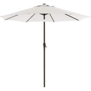 imageSONGMICS Patio Umbrella 9 ft Outdoor Table Umbrella Deck Umbrella with 8 Ribs UPF 50 30 DualTilt System Base Not Included for Patio Garden Pool White UGPU09BEV1White