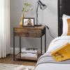 imageSONGMICS BELLAH Collection  Nightstand with Charging Station and AppControlled Adjustable LED Lights Bed Side Table 2 Drawer and 1 Open Shelf Bedroom Cloud White and Snow White ULGS302WH01SRustic Brown  Black