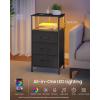 imageSONGMICS BELLAH Collection  Nightstand with Charging Station and AppControlled Adjustable LED Lights Bed Side Table 2 Drawer and 1 Open Shelf Bedroom Cloud White and Snow White ULGS302WH01SInk Black  Ebony Black