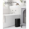 imageSONGMICS Bathroom Trash Can 16Gallon 6 L Trash Bin with Lid Slim for Small Spaces Stainless Steel Garbage Can Soft Close White ULTB563W02Black