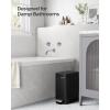 imageSONGMICS Bathroom Trash Can 16Gallon 6 L Trash Bin with Lid Slim for Small Spaces Stainless Steel Garbage Can Soft Close White ULTB563W02Black