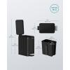 imageSONGMICS Bathroom Trash Can 16Gallon 6 L Trash Bin with Lid Slim for Small Spaces Stainless Steel Garbage Can Soft Close White ULTB563W02Black
