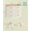 imageSONGMICS Kids Dresser with 6 Drawers Boys Girls Dresser with WaterResistant Tabletop Storage Organizer Cabinet for Bedroom Hallway Beige UGKR101K01Beige