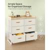 imageSONGMICS Kids Dresser with 6 Drawers Boys Girls Dresser with WaterResistant Tabletop Storage Organizer Cabinet for Bedroom Hallway Beige UGKR101K01Beige