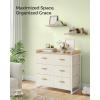 imageSONGMICS Kids Dresser with 6 Drawers Boys Girls Dresser with WaterResistant Tabletop Storage Organizer Cabinet for Bedroom Hallway Beige UGKR101K01Beige