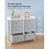 imageSONGMICS Kids Dresser with 6 Drawers Boys Girls Dresser with WaterResistant Tabletop Storage Organizer Cabinet for Bedroom Hallway Beige UGKR101K01Grey