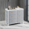 imageSONGMICS Kids Dresser with 6 Drawers Boys Girls Dresser with WaterResistant Tabletop Storage Organizer Cabinet for Bedroom Hallway Beige UGKR101K01Grey