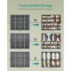 imageSONGMICS Shoe Organizers for Closet Pack 2 Shoe Storage Bins Fits 32 Pairs Fabric Containers with Handles and Clear Cover Adjustable Dividers Customizable Dove Gray ULSP556G01