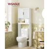 imageVASAGLE MAXE Collection  Over The Toilet Storage Cabinet 236Inch Wide Mid Century Modern Bathroom Organizer with Fluted Doors Adjustable Shelf SpaceSaving Cloud White UBTS028WB01SCloud White