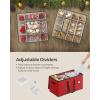 imageSONGMICS Christmas Ornament Storage Boxes Set of 2 Dual Zippers Stackable Christmas Storage Containers with Lid 16 Trays 600D Oxford 3Inch 256 Slots Cherry Red URFB043R01Cherry Red