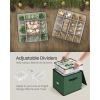 imageSONGMICS Christmas Ornament Storage Boxes Set of 2 Dual Zippers Stackable Christmas Storage Containers with Lid 16 Trays 600D Oxford 3Inch 256 Slots Cherry Red URFB043R01Forest Green