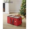 imageSONGMICS Christmas Ornament Storage Boxes Set of 2 Dual Zippers Stackable Christmas Storage Containers with Lid 16 Trays 600D Oxford 3Inch 256 Slots Cherry Red URFB043R01Cherry Red