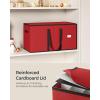 imageSONGMICS Christmas Ornament Storage Boxes Set of 2 Dual Zippers Stackable Christmas Storage Containers with Lid 16 Trays 600D Oxford 3Inch 256 Slots Cherry Red URFB043R01Cherry Red