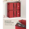 imageSONGMICS Christmas Ornament Storage Boxes Set of 2 Dual Zippers Stackable Christmas Storage Containers with Lid 16 Trays 600D Oxford 3Inch 256 Slots Cherry Red URFB043R01Cherry Red