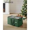 imageSONGMICS Christmas Ornament Storage Boxes Set of 2 Dual Zippers Stackable Christmas Storage Containers with Lid 16 Trays 600D Oxford 3Inch 256 Slots Cherry Red URFB043R01Forest Green