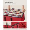 imageSONGMICS Christmas Ornament Storage Boxes Set of 2 Dual Zippers Stackable Christmas Storage Containers with Lid 16 Trays 600D Oxford 3Inch 256 Slots Cherry Red URFB043R01Cherry Red