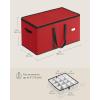 imageSONGMICS Christmas Ornament Storage Boxes Set of 2 Dual Zippers Stackable Christmas Storage Containers with Lid 16 Trays 600D Oxford 3Inch 256 Slots Cherry Red URFB043R01Cherry Red