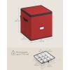 imageSONGMICS Christmas Ornament Storage Boxes Set of 2 Dual Zippers Stackable Christmas Storage Containers with Lid 16 Trays 600D Oxford 3Inch 256 Slots Cherry Red URFB043R01Cherry Red