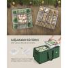 imageSONGMICS Christmas Ornament Storage Boxes Set of 2 Dual Zippers Stackable Christmas Storage Containers with Lid 16 Trays 600D Oxford 3Inch 256 Slots Cherry Red URFB043R01Forest Green