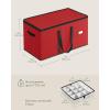 imageSONGMICS Christmas Ornament Storage Boxes Set of 2 Dual Zippers Stackable Christmas Storage Containers with Lid 16 Trays 600D Oxford 3Inch 256 Slots Cherry Red URFB043R01Cherry Red
