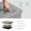 imageSONGMICS MAZIE Collection  43 Inches Ottoman Storage Bench 35 Gal Folding Chest with Breathable LinenLook Fabric Load up to 660 lb for Entryway Living Room Bedroom Light Gray ULSF077G05Light Gray