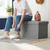 imageSONGMICS MAZIE Collection  43 Inches Ottoman Storage Bench 35 Gal Folding Chest with Breathable LinenLook Fabric Load up to 660 lb for Entryway Living Room Bedroom Light Gray ULSF077G05Light Gray