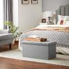imageSONGMICS MAZIE Collection  43 Inches Ottoman Storage Bench 35 Gal Folding Chest with Breathable LinenLook Fabric Load up to 660 lb for Entryway Living Room Bedroom Light Gray ULSF077G05Light Gray