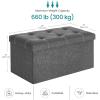 imageSONGMICS MAZIE Collection  43 Inches Ottoman Storage Bench 35 Gal Folding Chest with Breathable LinenLook Fabric Load up to 660 lb for Entryway Living Room Bedroom Light Gray ULSF077G05Dark Gray