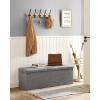 imageSONGMICS MAZIE Collection  43 Inches Ottoman Storage Bench 35 Gal Folding Chest with Breathable LinenLook Fabric Load up to 660 lb for Entryway Living Room Bedroom Light Gray ULSF077G05Light Gray