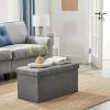 imageSONGMICS MAZIE Collection  43 Inches Ottoman Storage Bench 35 Gal Folding Chest with Breathable LinenLook Fabric Load up to 660 lb for Entryway Living Room Bedroom Light Gray ULSF077G05Dark Gray