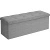 imageSONGMICS MAZIE Collection  43 Inches Ottoman Storage Bench 35 Gal Folding Chest with Breathable LinenLook Fabric Load up to 660 lb for Entryway Living Room Bedroom Light Gray ULSF077G05Light Gray