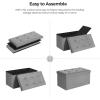 imageSONGMICS MAZIE Collection  43 Inches Ottoman Storage Bench 35 Gal Folding Chest with Breathable LinenLook Fabric Load up to 660 lb for Entryway Living Room Bedroom Light Gray ULSF077G05Light Gray