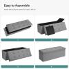imageSONGMICS MAZIE Collection  43 Inches Ottoman Storage Bench 35 Gal Folding Chest with Breathable LinenLook Fabric Load up to 660 lb for Entryway Living Room Bedroom Light Gray ULSF077G05Light Gray