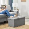 imageSONGMICS MAZIE Collection  43 Inches Ottoman Storage Bench 35 Gal Folding Chest with Breathable LinenLook Fabric Load up to 660 lb for Entryway Living Room Bedroom Light Gray ULSF077G05Light Gray
