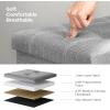 imageSONGMICS MAZIE Collection  43 Inches Ottoman Storage Bench 35 Gal Folding Chest with Breathable LinenLook Fabric Load up to 660 lb for Entryway Living Room Bedroom Light Gray ULSF077G05Light Gray