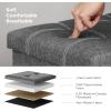 imageSONGMICS MAZIE Collection  43 Inches Ottoman Storage Bench 35 Gal Folding Chest with Breathable LinenLook Fabric Load up to 660 lb for Entryway Living Room Bedroom Light Gray ULSF077G05Dark Gray