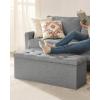 imageSONGMICS MAZIE Collection  43 Inches Ottoman Storage Bench 35 Gal Folding Chest with Breathable LinenLook Fabric Load up to 660 lb for Entryway Living Room Bedroom Light Gray ULSF077G05Light Gray