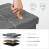 imageSONGMICS MAZIE Collection  43 Inches Ottoman Storage Bench 35 Gal Folding Chest with Breathable LinenLook Fabric Load up to 660 lb for Entryway Living Room Bedroom Light Gray ULSF077G05Dark Gray