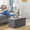 imageSONGMICS MAZIE Collection  43 Inches Ottoman Storage Bench 35 Gal Folding Chest with Breathable LinenLook Fabric Load up to 660 lb for Entryway Living Room Bedroom Light Gray ULSF077G05Dark Gray