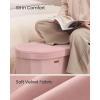 imageSONGMICS Mazie Collection  Folding Ottoman with Storage Oval Storage Ottoman Bench for Living Room Bedroom Velvet Fabric 15 x 43 x 15 Inches Jelly Pink ULSF297SA01Jelly Pink