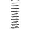 imageSONGMICS Shoe Rack 8Tier Shoe Organizer Metal Storage Shelf Upright or Upside Down for 3240 Pairs Stackable for Entryway 118 x 362 x 565 Inches Black ULSA308BH01Black