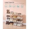 imageSONGMICS Shoe Rack 8Tier Shoe Organizer Metal Storage Shelf Upright or Upside Down for 3240 Pairs Stackable for Entryway 118 x 362 x 565 Inches Black ULSA308BH01Pearl White