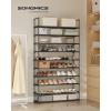 imageSONGMICS Shoe Rack 8Tier Shoe Organizer Metal Storage Shelf Upright or Upside Down for 3240 Pairs Stackable for Entryway 118 x 362 x 565 Inches Black ULSA308BH01Black