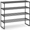 imageSONGMICS Shoe Rack 8Tier Shoe Organizer Metal Storage Shelf Upright or Upside Down for 3240 Pairs Stackable for Entryway 118 x 362 x 565 Inches Black ULSA308BH01Black