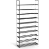 imageSONGMICS Shoe Rack 8Tier Shoe Organizer Metal Storage Shelf Upright or Upside Down for 3240 Pairs Stackable for Entryway 118 x 362 x 565 Inches Black ULSA308BH01Black