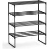 imageSONGMICS Shoe Rack 8Tier Shoe Organizer Metal Storage Shelf Upright or Upside Down for 3240 Pairs Stackable for Entryway 118 x 362 x 565 Inches Black ULSA308BH01Black