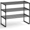 imageSONGMICS Shoe Rack 8Tier Shoe Organizer Metal Storage Shelf Upright or Upside Down for 3240 Pairs Stackable for Entryway 118 x 362 x 565 Inches Black ULSA308BH01Black