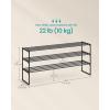 imageSONGMICS Shoe Rack 8Tier Shoe Organizer Metal Storage Shelf Upright or Upside Down for 3240 Pairs Stackable for Entryway 118 x 362 x 565 Inches Black ULSA308BH01Black