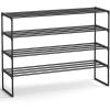 imageSONGMICS Shoe Rack 8Tier Shoe Organizer Metal Storage Shelf Upright or Upside Down for 3240 Pairs Stackable for Entryway 118 x 362 x 565 Inches Black ULSA308BH01Black