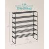 imageSONGMICS Shoe Rack 8Tier Shoe Organizer Metal Storage Shelf Upright or Upside Down for 3240 Pairs Stackable for Entryway 118 x 362 x 565 Inches Black ULSA308BH01Black